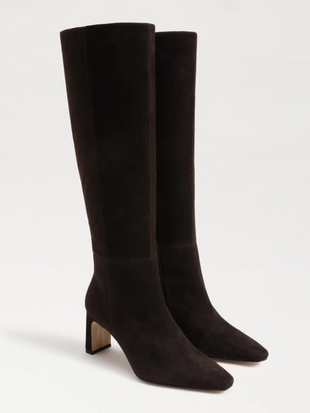 Sam Edelman Sylvia Extra Wide Calf Knee High Boots Chocolate Brown Suede